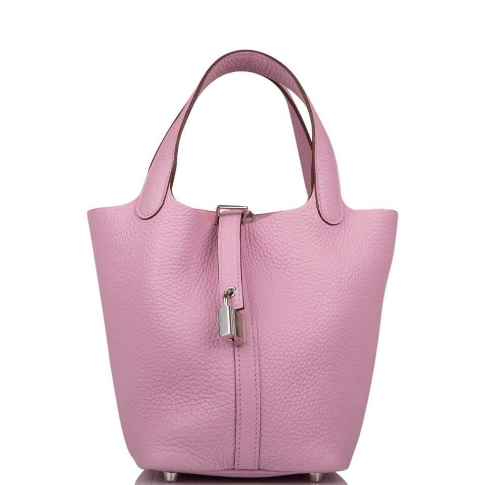 Hermes Picotin Lock 22 Mauve Sylvestre Clemence Palladium Hardware