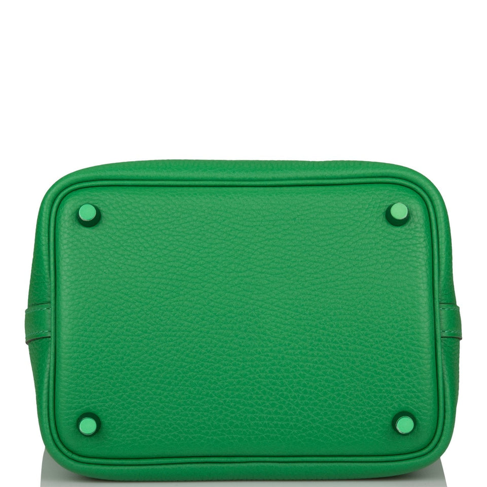 Hermes Monochrome Picotin 18 Bambou Clemence Green Hardware