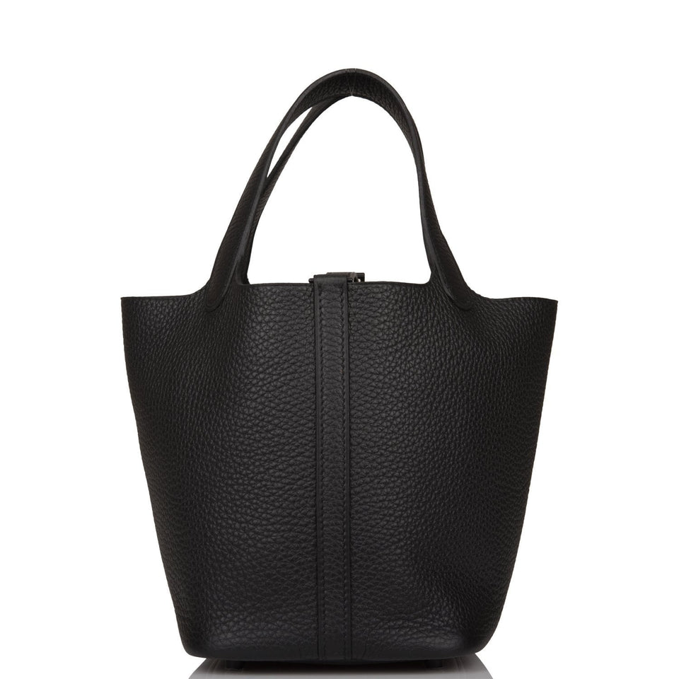 Hermes Monochrome Picotin 18 Black Clemence Black Hardware