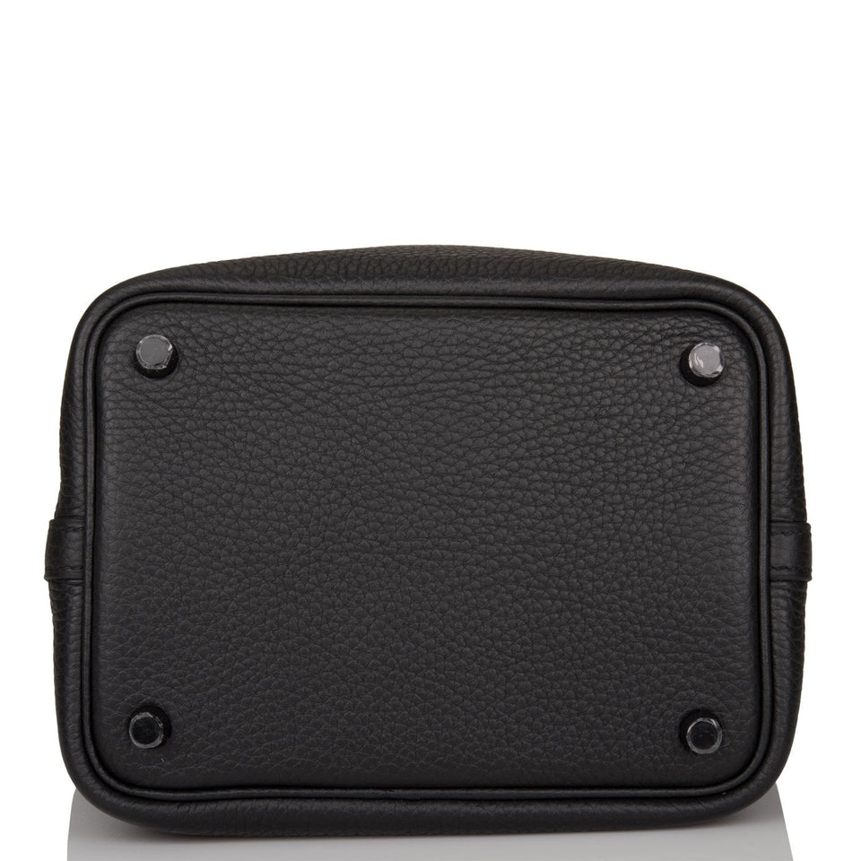 Hermes Monochrome Picotin 18 Black Clemence Black Hardware