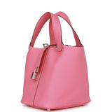 Hermes Picotin 18 Rose Azalee Clemence Palladium Hardware