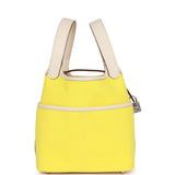 Hermes Picotin Cargo 18 Jaune Citron and Nata Swift and Toile Canvas Palladium Hardware