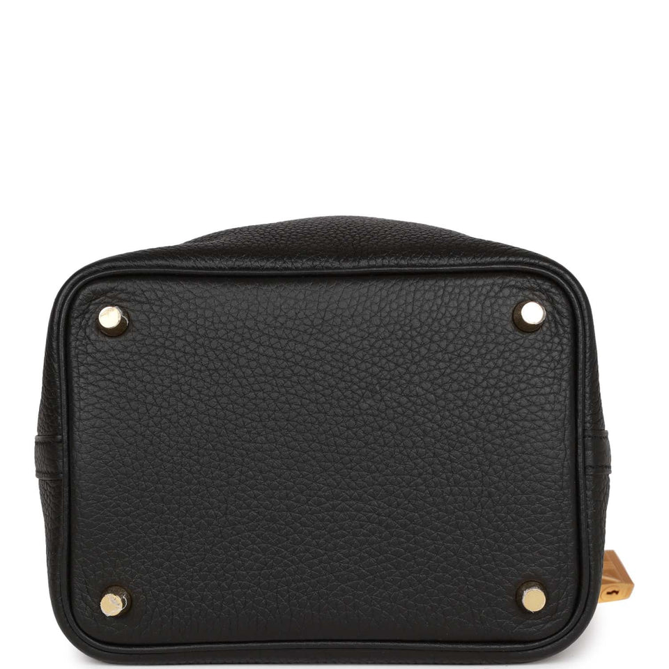 Hermes Picotin Lock 18 Black Clemence Gold Hardware