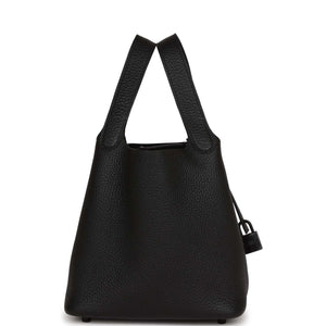 Hermes Picotin 18 Monochrome Black Clemence Black Hardware