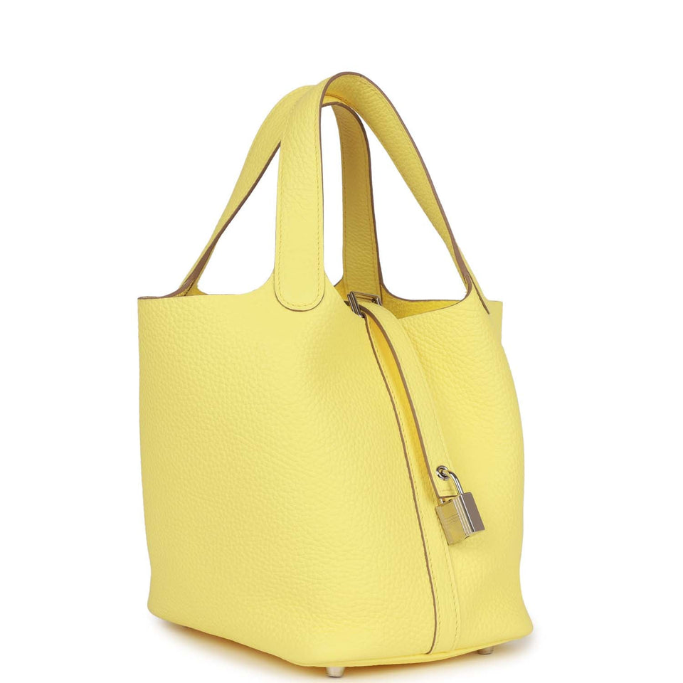 Hermes Picotin 18 Limoncello Clemence Palladium Hardware