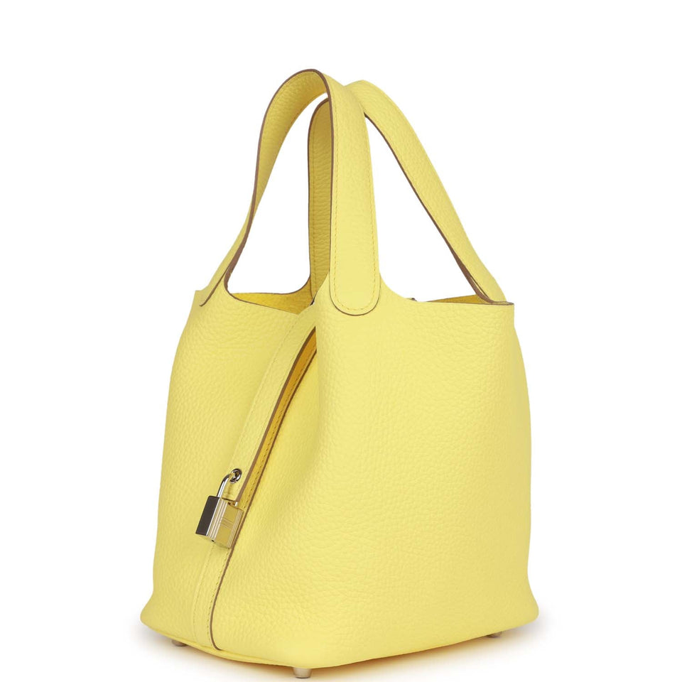 Hermes Picotin 18 Limoncello Clemence Palladium Hardware