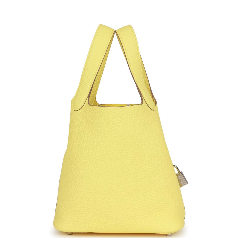 Hermes Picotin 18 Limoncello Clemence Palladium Hardware