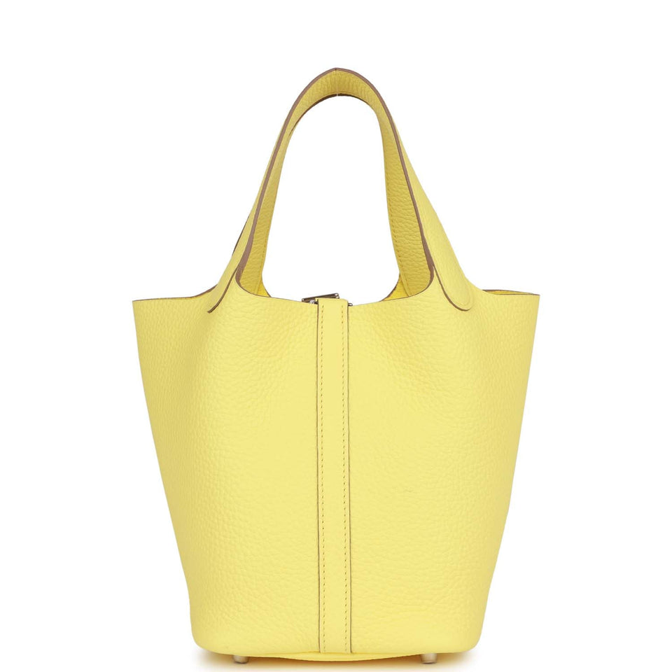 Hermes Picotin 18 Limoncello Clemence Palladium Hardware