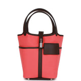 Hermes Picotin Cargo 18 Rose Texas and Rouge Sellier Swift and Toile Canvas Palladium Hardware