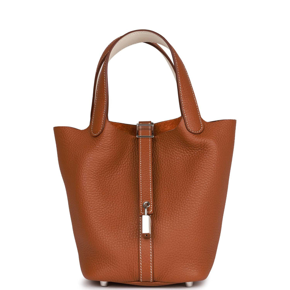 Hermes Eclat Picotin 18cm Gold Clemence Palladium Hardware