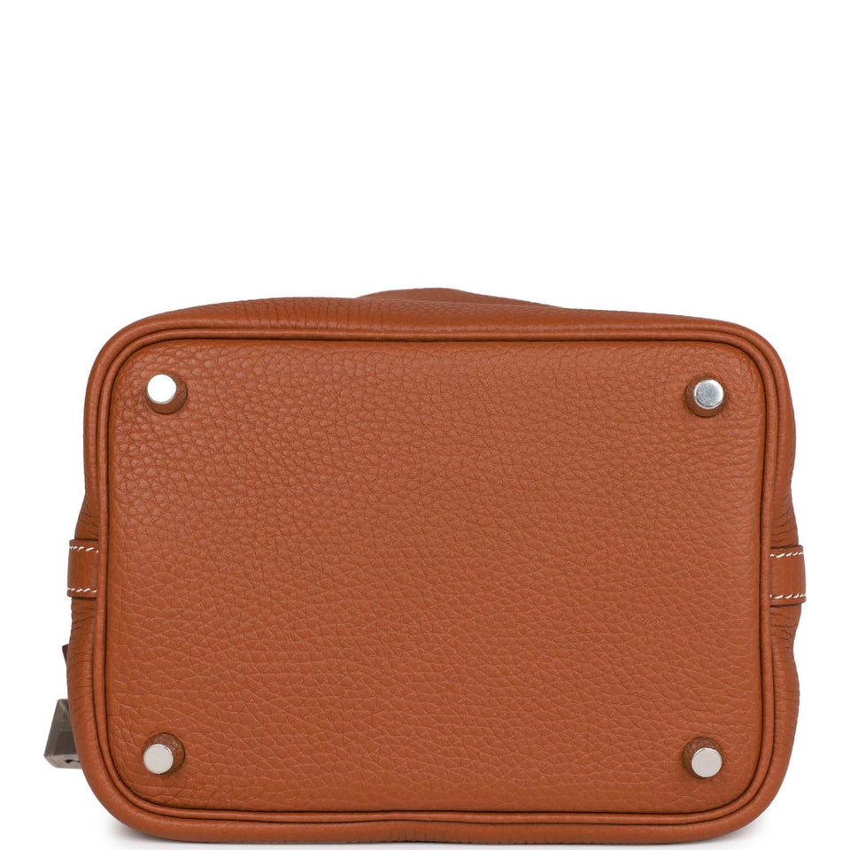 Hermes Eclat Picotin 18cm Gold Clemence Palladium Hardware