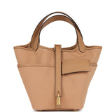 Hermes Picotin Cargo 18 Chai Swift and Toile Canvas Gold Hardware