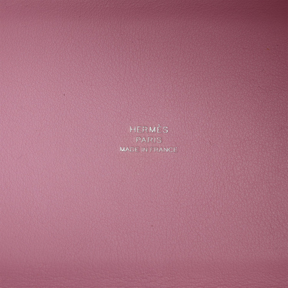 Hermes Micro Picotin Lock 14 "Lucky Daisy" Mauve Sylvestre Swift Palladium Hardware