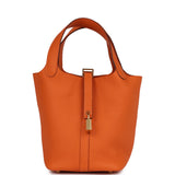 Hermes Picotin 18 Orange H Clemence  Gold Hardware