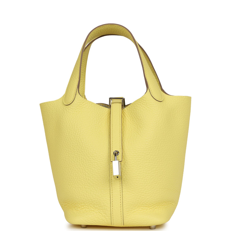 Hermes Picotin 18 Limoncello Clemence Palladium Hardware