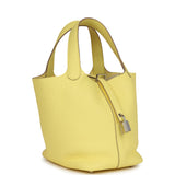 Hermes Picotin 18 Limoncello Clemence Palladium Hardware