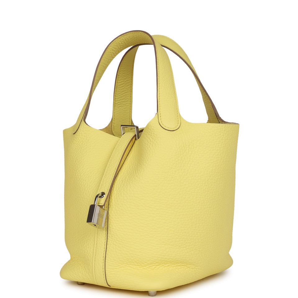 Hermes Picotin 18 Limoncello Clemence Palladium Hardware