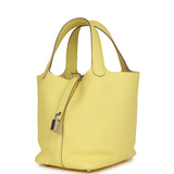 Hermes Picotin 18 Limoncello Clemence Palladium Hardware