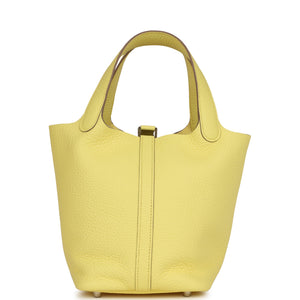 Hermes Picotin 18 Limoncello Clemence Palladium Hardware