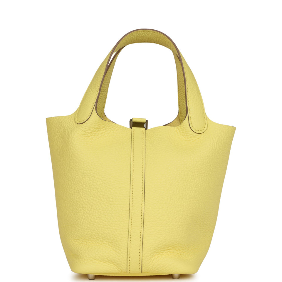 Hermes Picotin 18 Limoncello Clemence Palladium Hardware