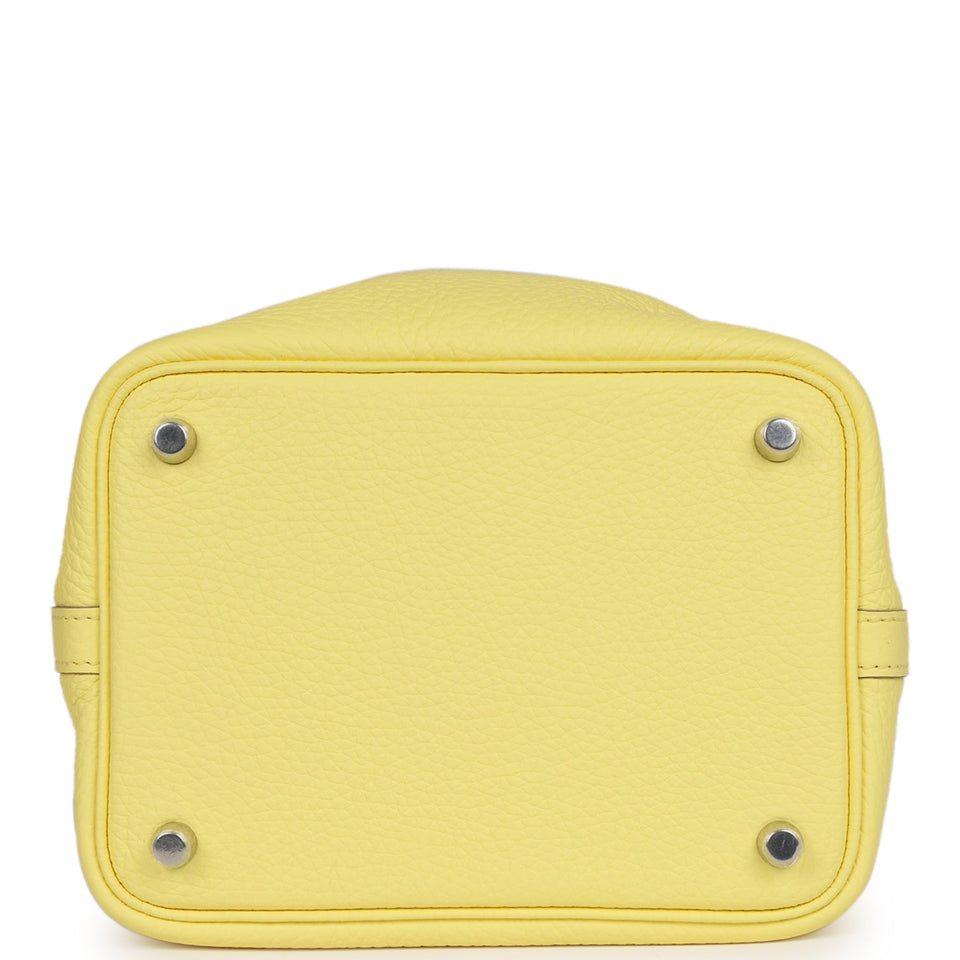 Hermes Picotin 18 Limoncello Clemence Palladium Hardware