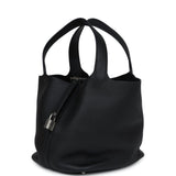 Hermes Picotin Lock 22 Black Clemence Palladium Hardware
