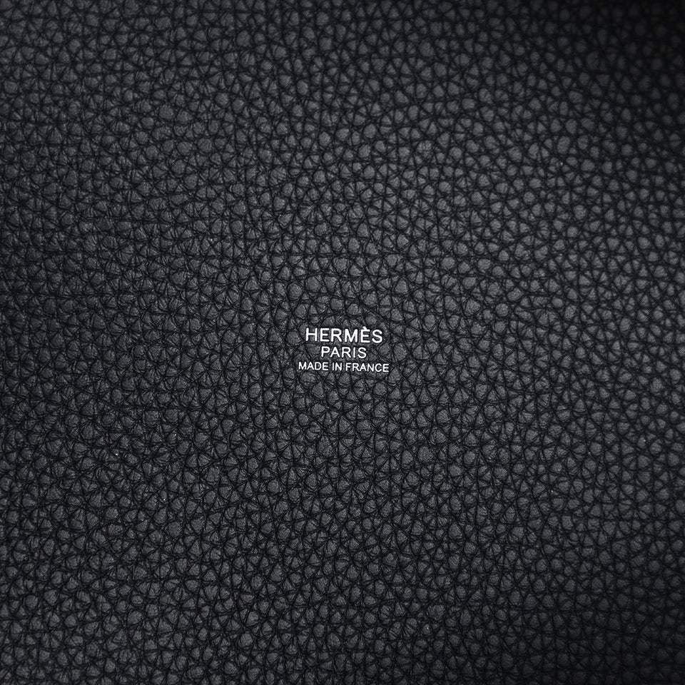 Hermes Picotin Lock 22 Black Clemence Palladium Hardware