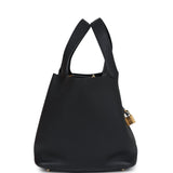 Hermes Picotin Lock 22 Black Clemence Gold Hardware