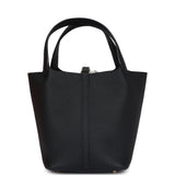 Hermes Picotin Lock 22 Black Clemence Gold Hardware