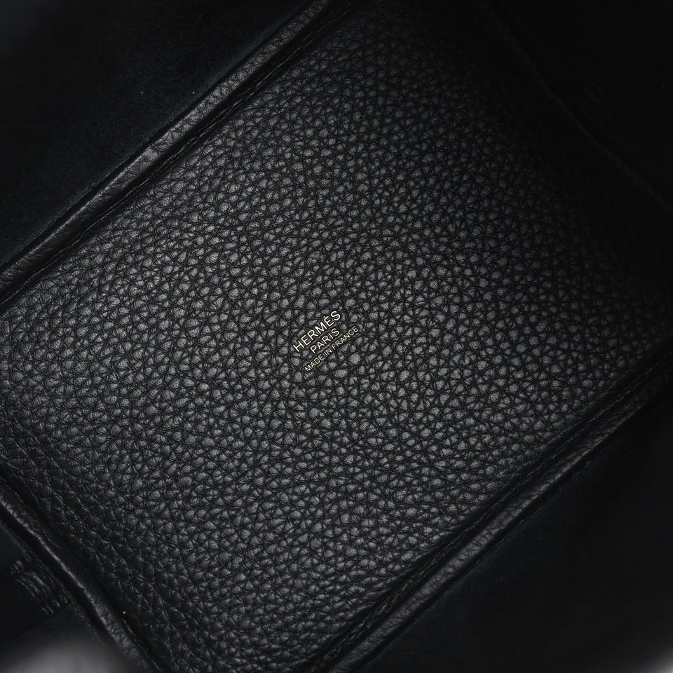 Hermes Picotin Lock 18 Black Clemence Gold Hardware