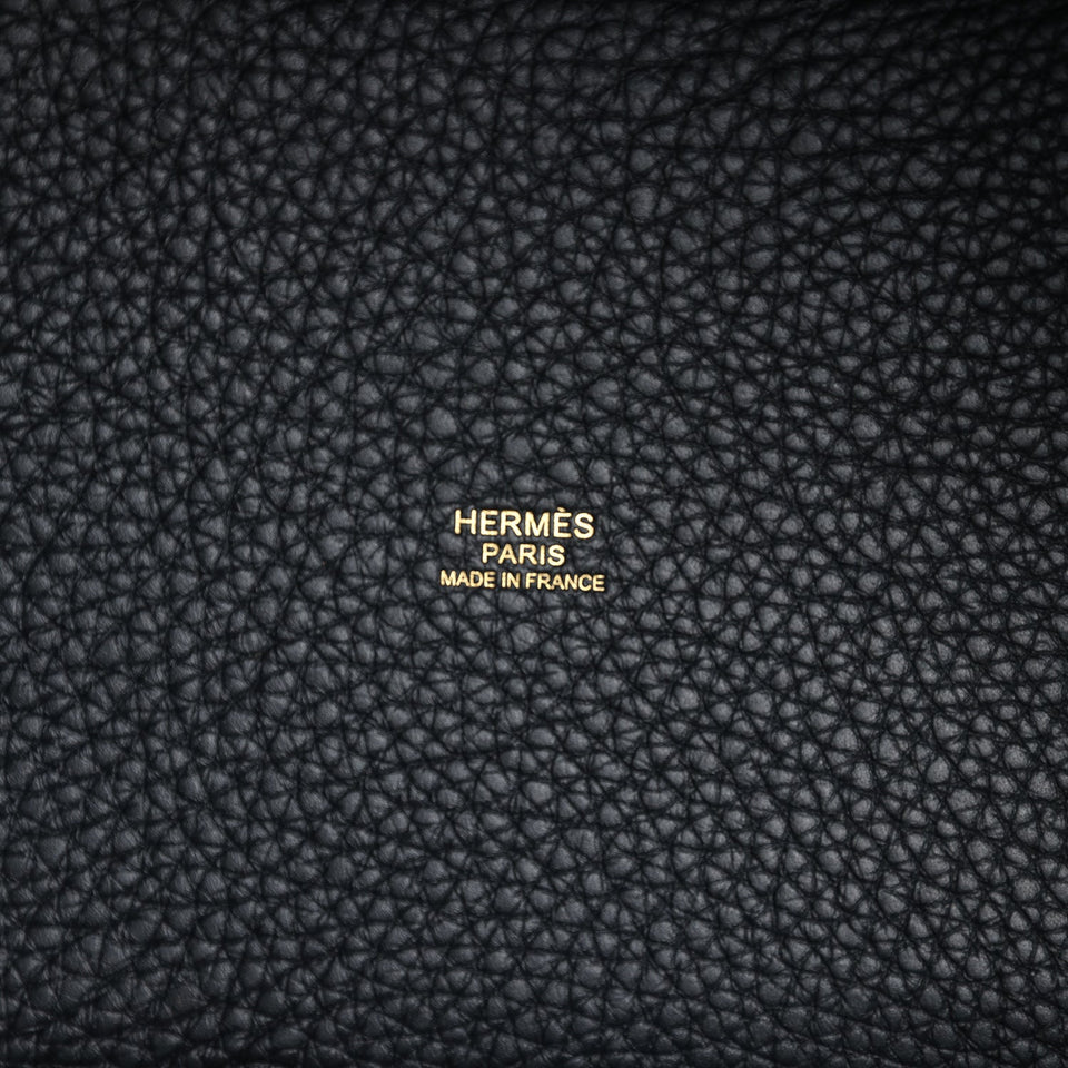 Hermes Picotin Lock 18 Black Clemence Gold Hardware