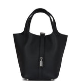 Hermes Picotin Lock 18 Black Clemence Palladium Hardware