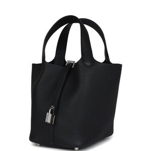 Hermes Picotin Lock 18 Black Clemence Palladium Hardware