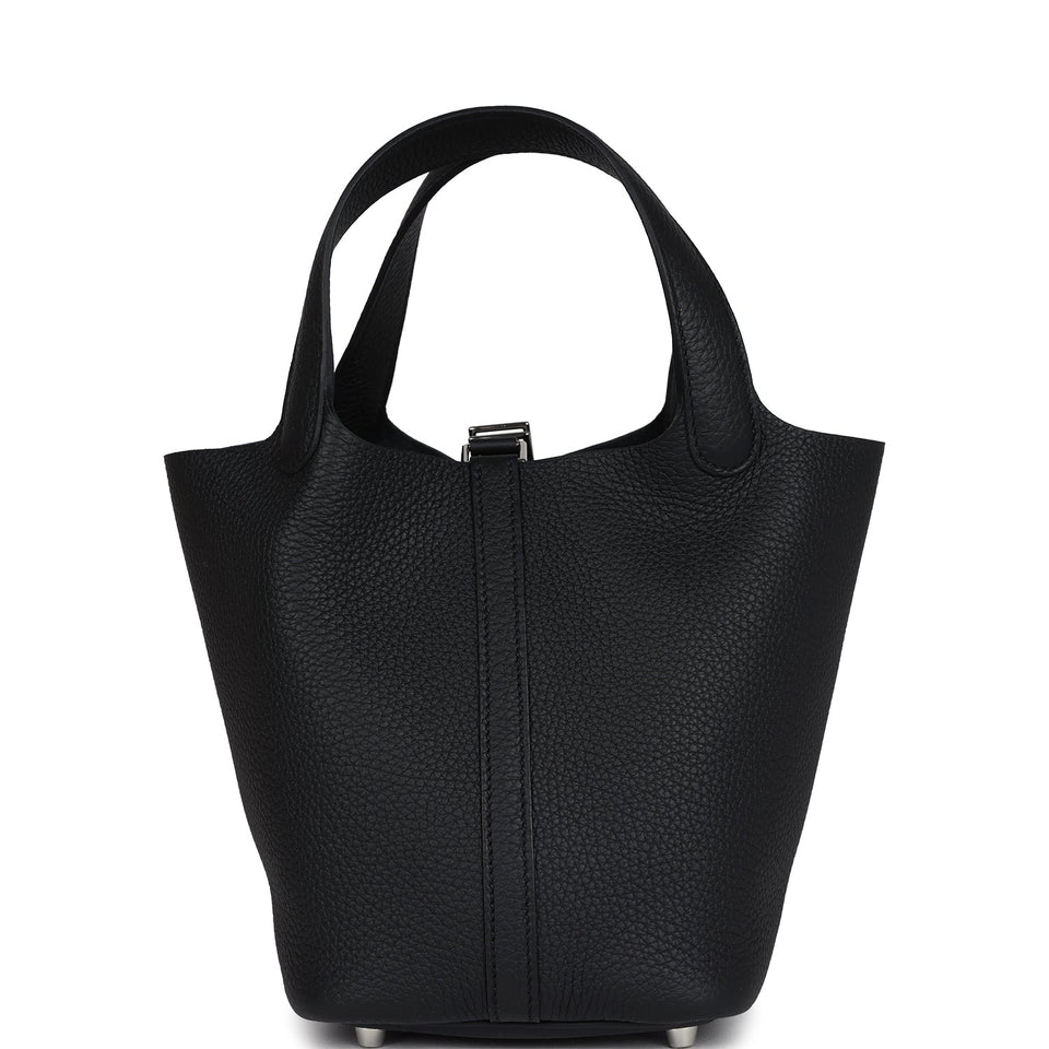 Hermes Picotin Lock 18 Black Clemence Palladium Hardware