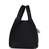 Hermes Picotin Lock 22 Black Clemence Gold Hardware