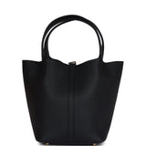 Hermes Picotin Lock 22 Black Clemence Gold Hardware