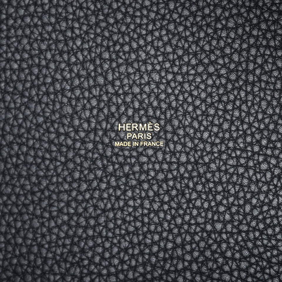 Hermes Picotin Lock 22 Black Clemence Gold Hardware