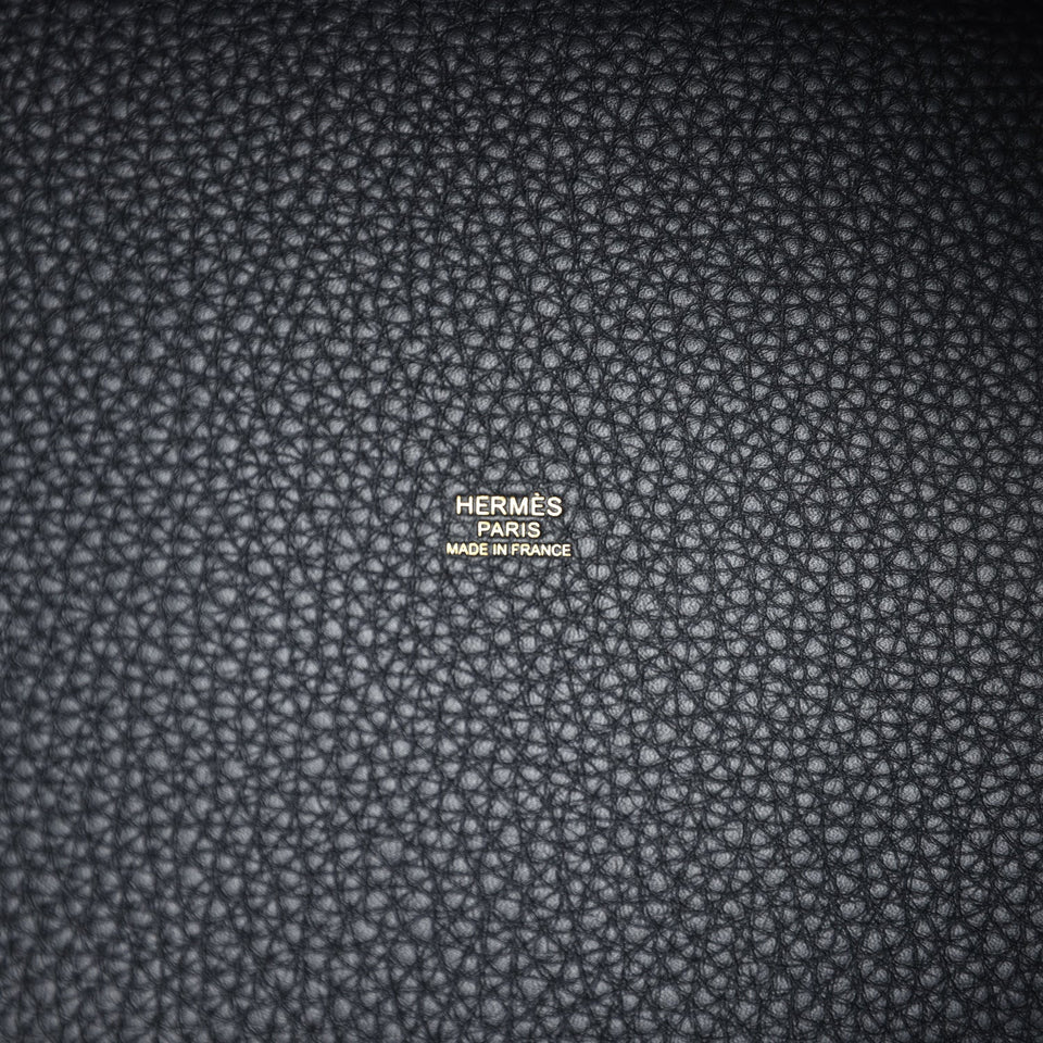 Hermes Picotin Lock 22 Black Clemence Gold Hardware