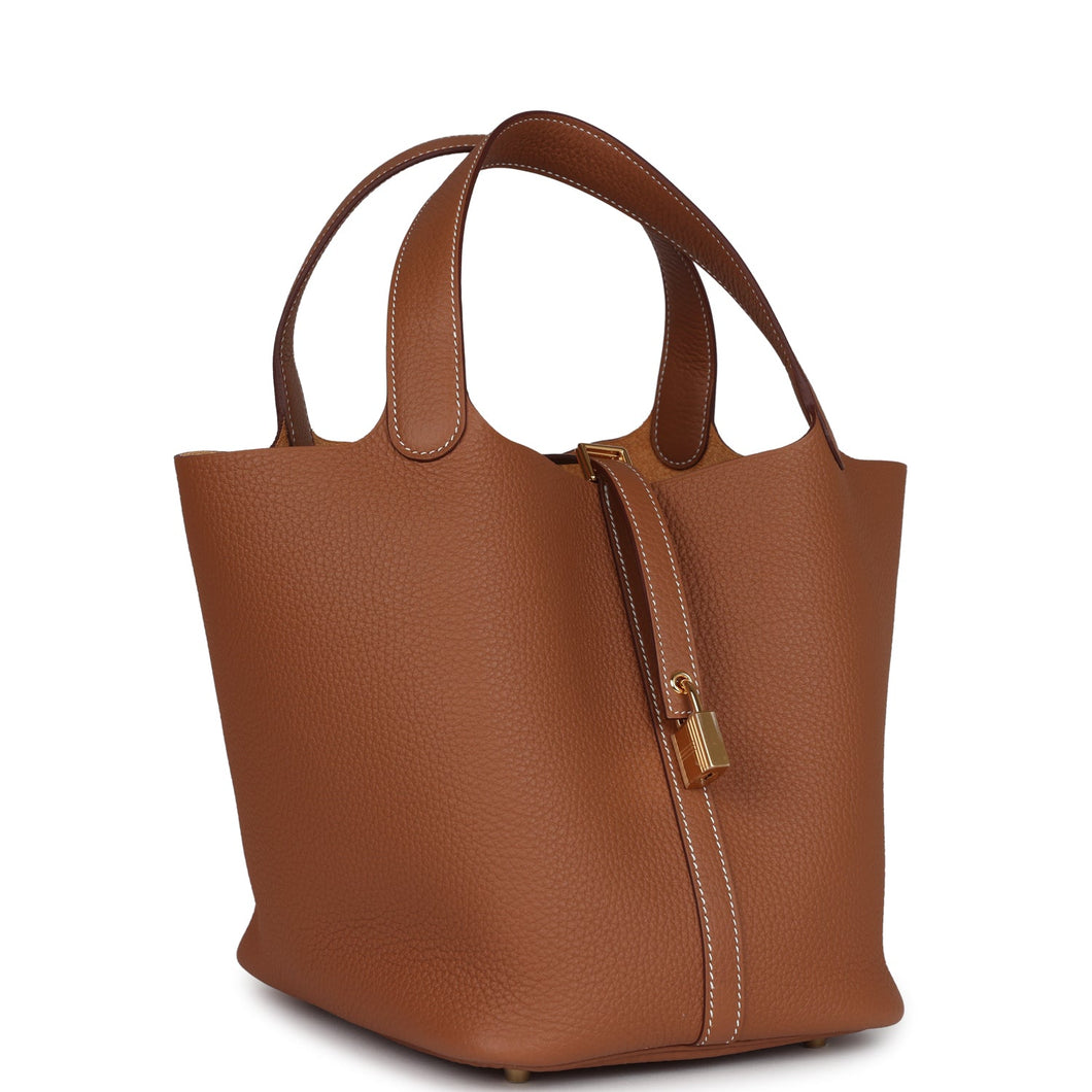 Hermes Picotin Lock 22 Gold Clemence Gold Hardware