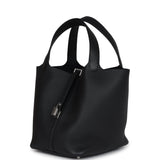 Hermes Picotin Lock 22 Black Clemence Palladium Hardware
