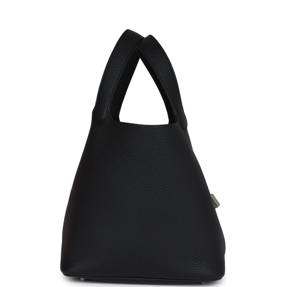 Hermes Picotin Lock 22 Black Clemence Palladium Hardware