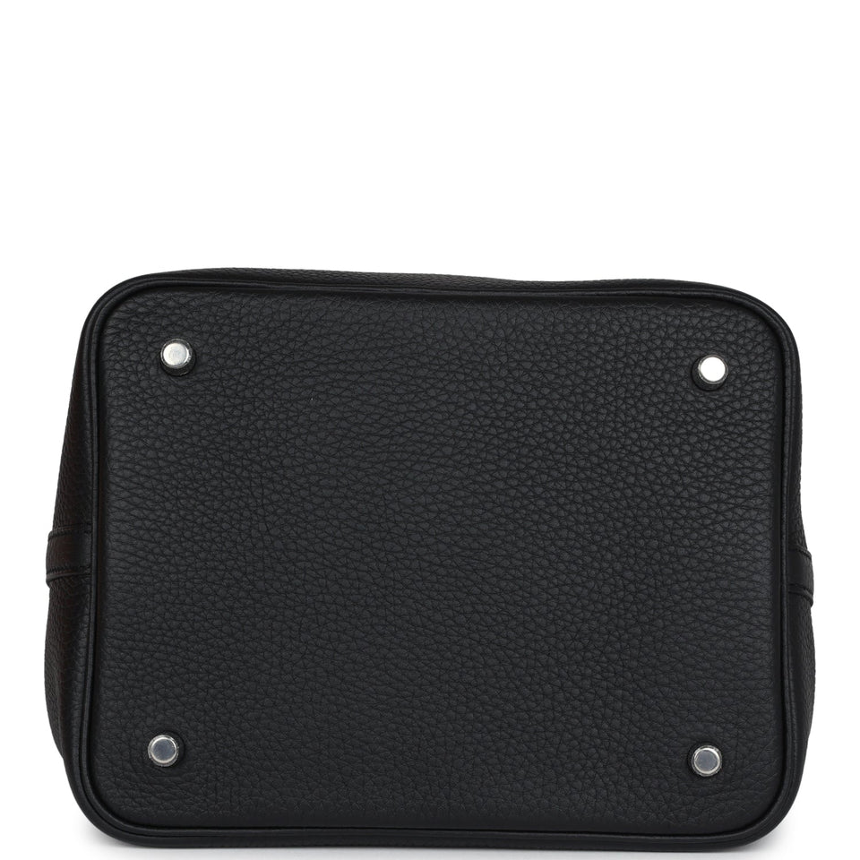 Hermes Picotin Lock 22 Black Clemence Palladium Hardware