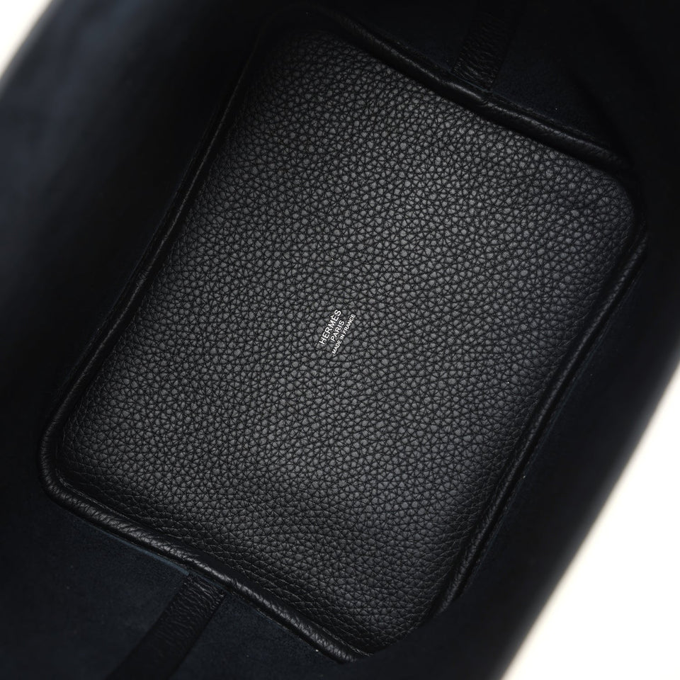 Hermes Picotin Lock 22 Black Clemence Palladium Hardware