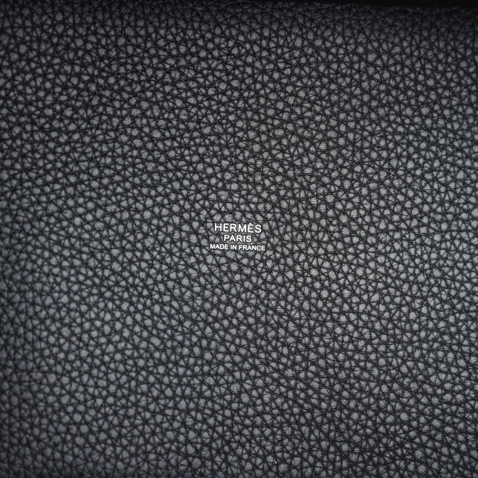 Hermes Picotin Lock 22 Black Clemence Palladium Hardware