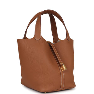 Hermes Picotin Lock 22 Gold Clemence Gold Hardware
