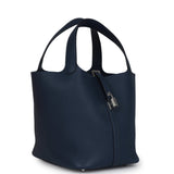 Hermes Picotin Lock 22 Bleu De Prusse Clemence Palladium Hardware