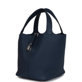 Hermes Picotin Lock 22 Bleu De Prusse Clemence Palladium Hardware