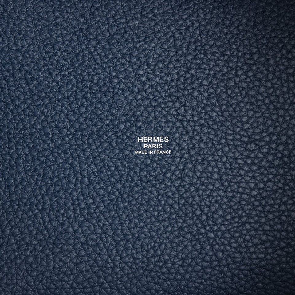 Hermes Picotin Lock 22 Bleu De Prusse Clemence Palladium Hardware