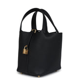 Hermes Picotin Lock 18 Black Clemence Gold Hardware