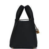 Hermes Picotin Lock 18 Black Clemence Gold Hardware